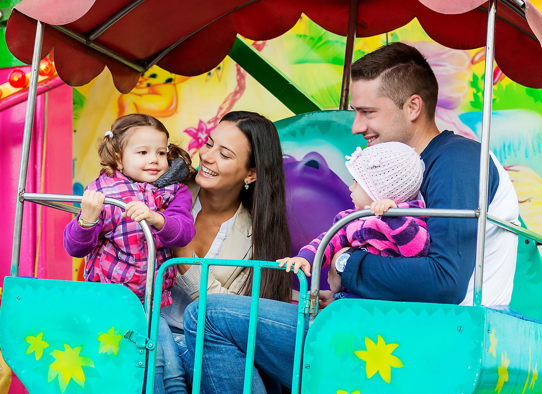 Family at a amusementpark